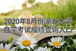 2020年8月份湖北大学自学考试成绩查询入口